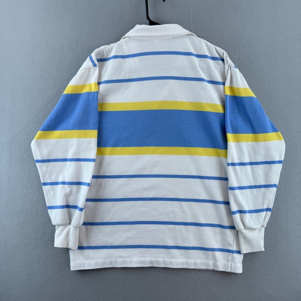 Vintage Adidas Rugby Shirt Mens Medium Cotton Long Sleeve Polo 90s Y2K - Picture 11 of 16
